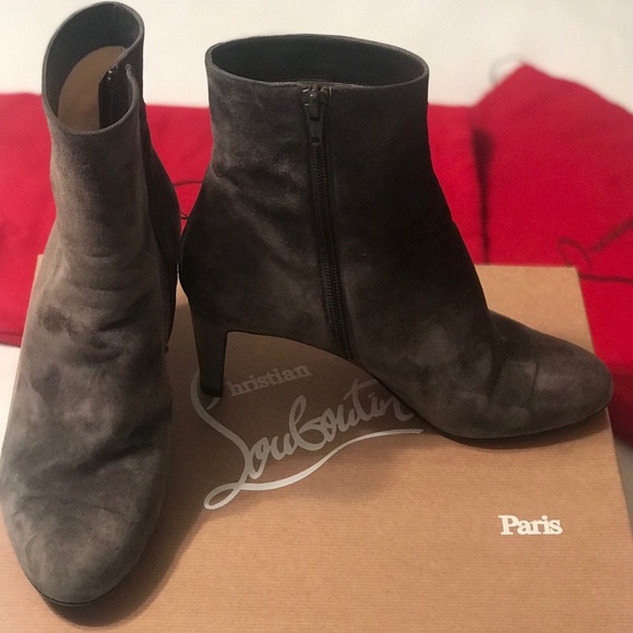 Authentic Christian Louboutin suede gray boots - Picture 2 of 7